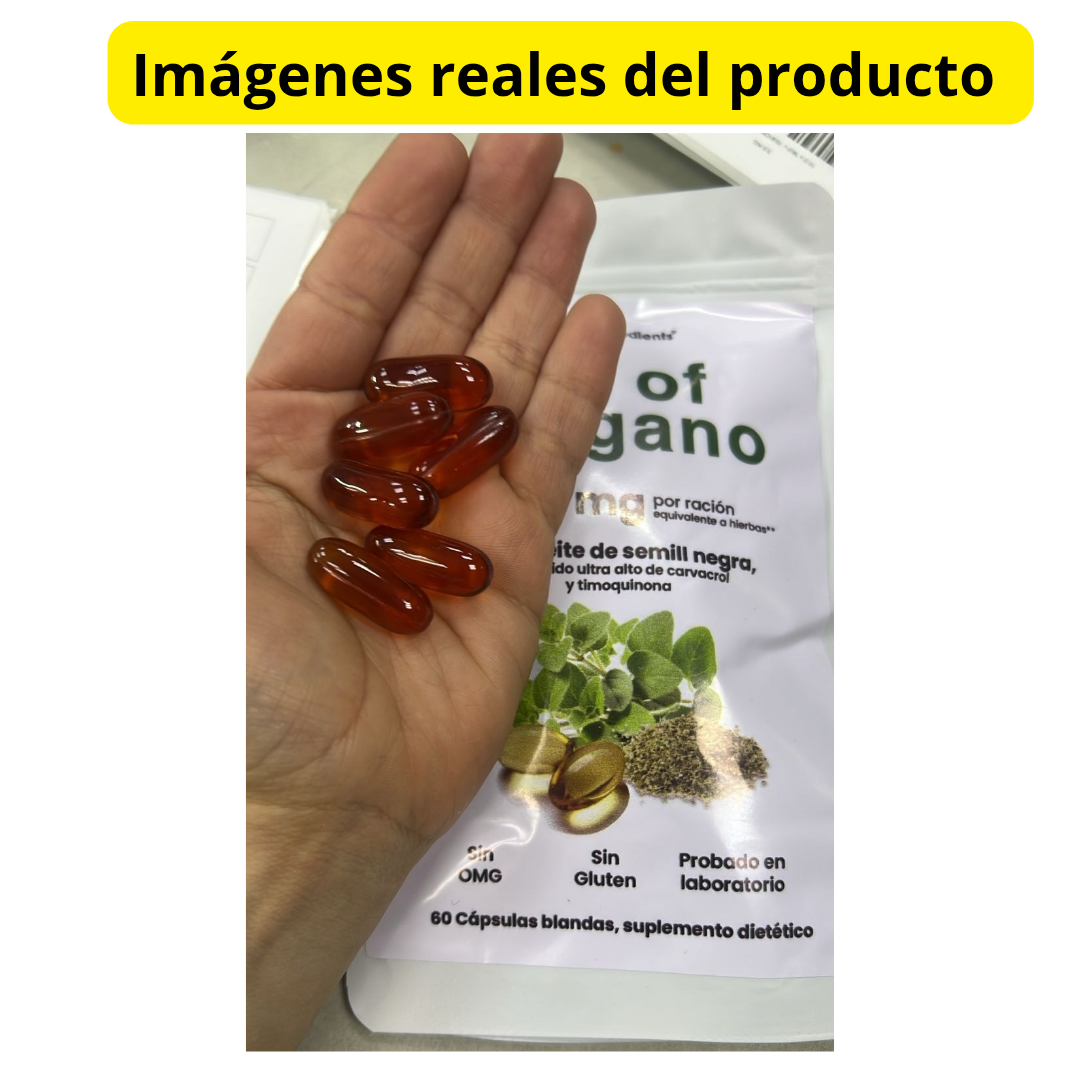 Aceite de Orégano 6000 mg + Semilla Negra Natural™ – 60 Cápsulas 🌿