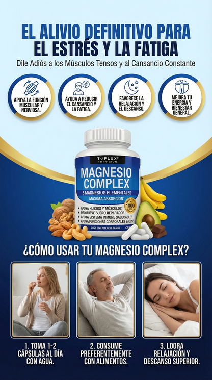 Magnesio Suplemento 8 Elemental 1000mg 💊